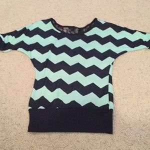 Rue21 medium top in dark navy and mint green